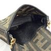 Great FENDI Nano bucket FF Logo Metal Zucca Pattern 2-Way Chain Shoulder Pouch Used