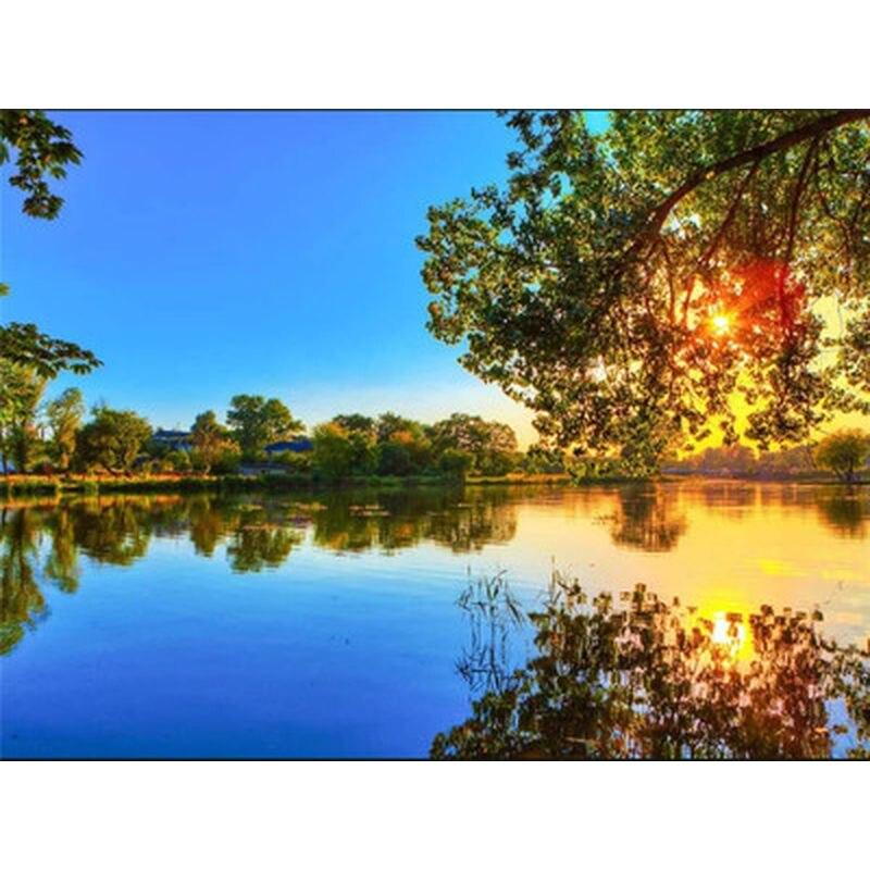 5d Diy Diamant Complet Rotund Pictură Peisaj Diy Diamant Broderie Cusă De Cruce Decorare Acasă