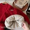Red Christmas Knit Sweater for Baby Boys and Girls Fall Winter Pullover Base Layer