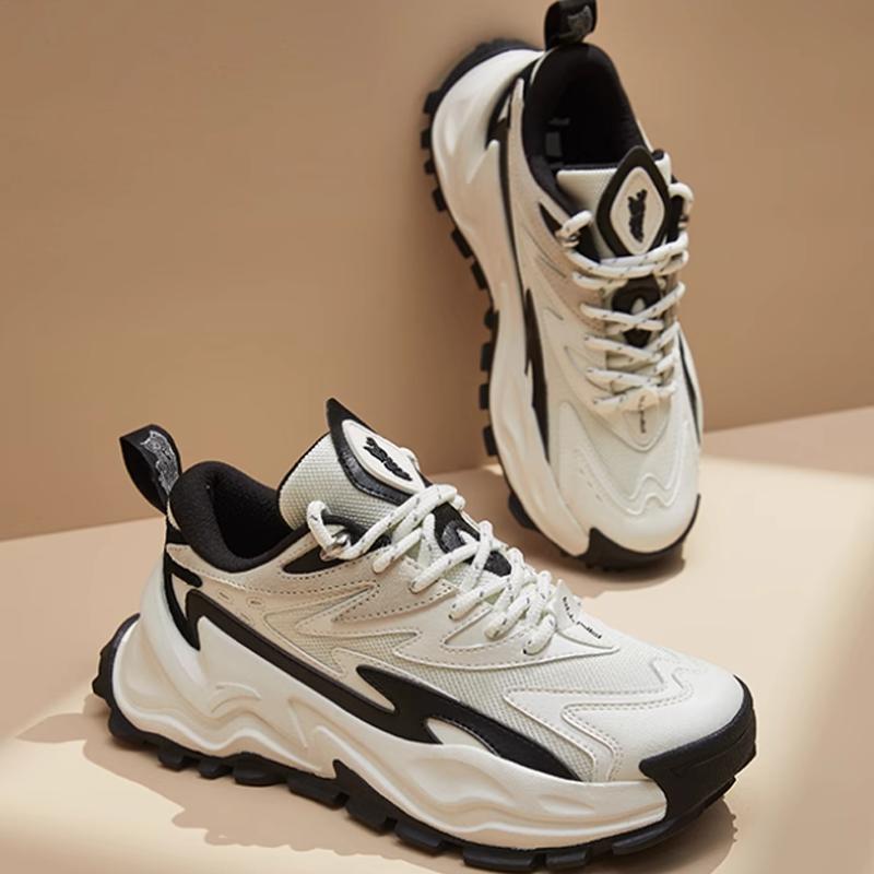 Anta Hot Retro Shock Absorbing Wear Resistant Low Top Dad Shoes Women Sneakers Black White 122148880R-2