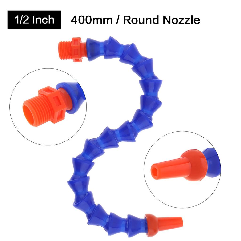 1/2 3/8 1/4'' 300mm 400mm Plastic Flexible Water Oil Coolant Tube Hose with Round Flat Nozzle for CNC Milling Lathe Cooling Pipe