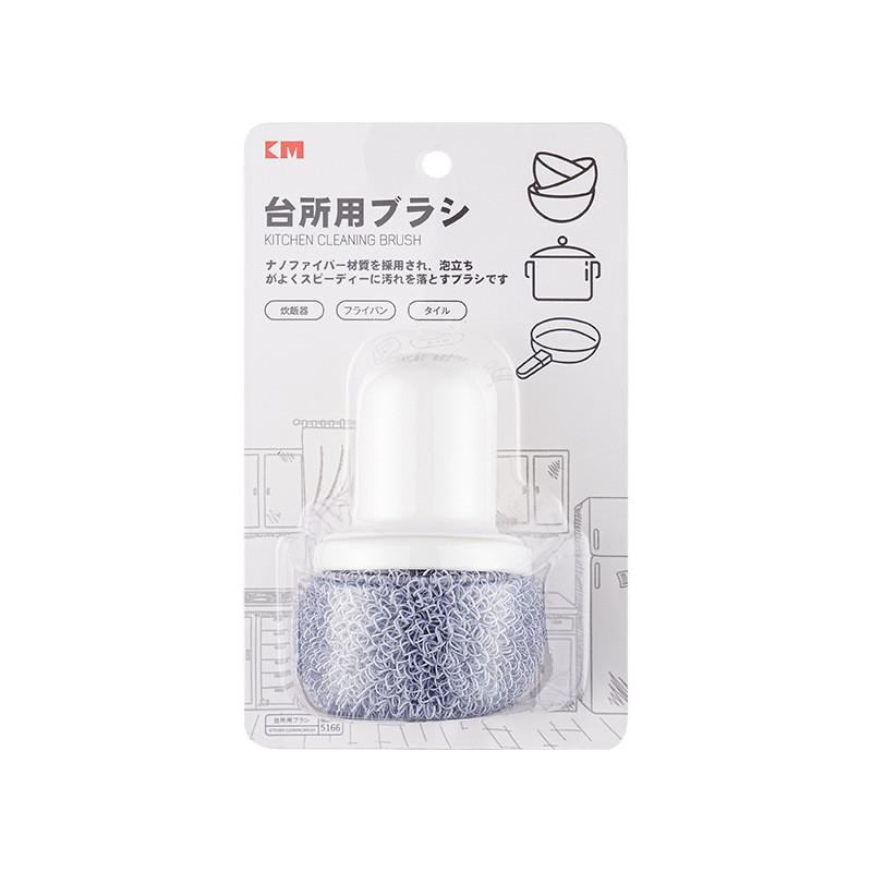 Cleaning Ball Fiber Non Stick Pan Safe Scrubber With Handle For Dishwashing