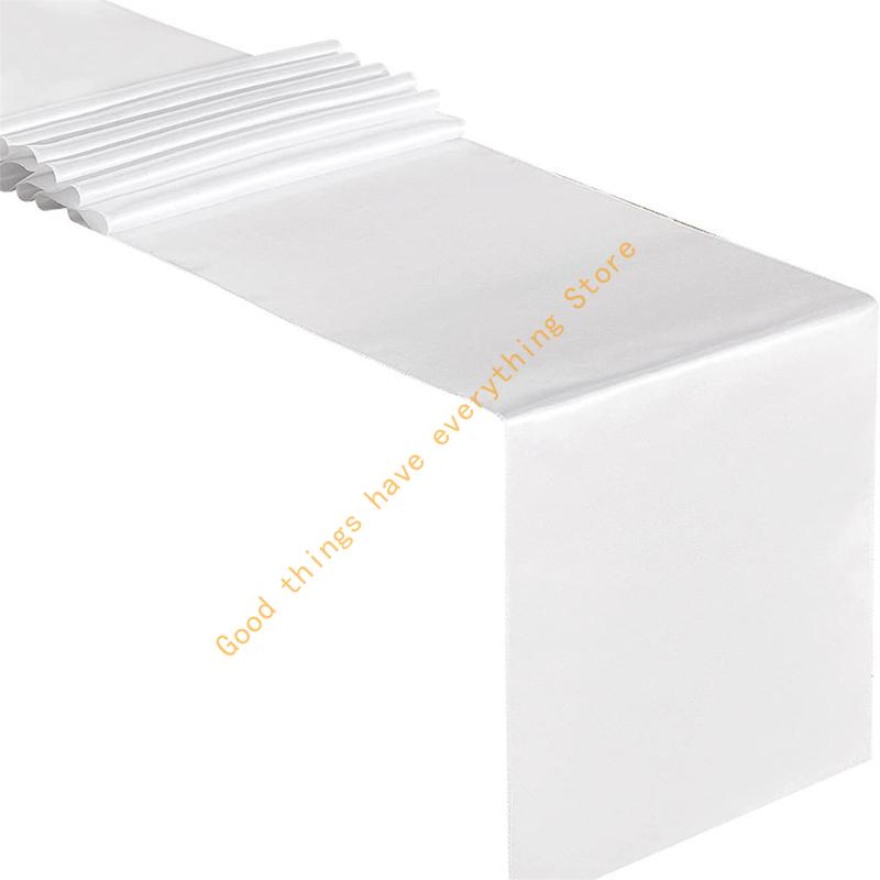 Solid Color Silky Table Runner Collection 12x108Inch, Enhances Ambiances for Various Celebratory Occasion 55KF