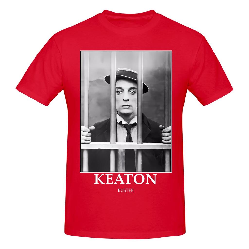 Buster Keaton Cops Bw D20 Casual Tshirt Light Minimalism Highdefinition Printing Cotton Tee