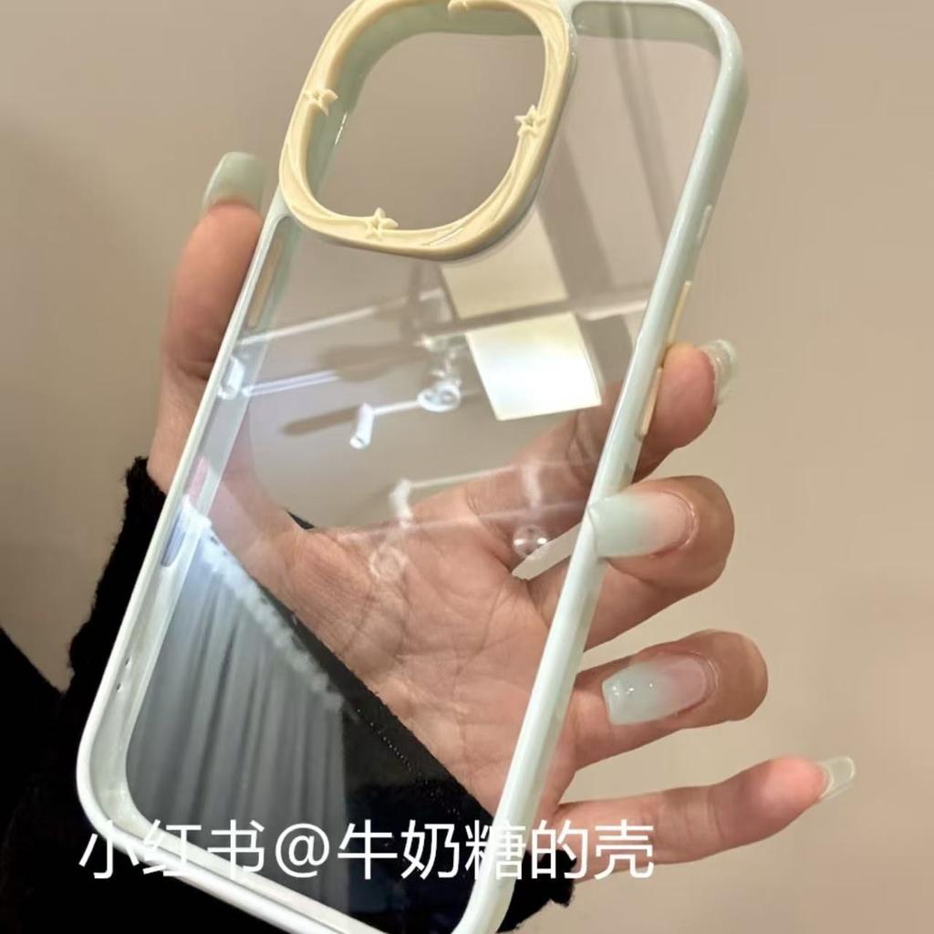 Dopamine ins candy color simple transparent shell for iphone16proma apple 15 mobile phone case 14 double layer