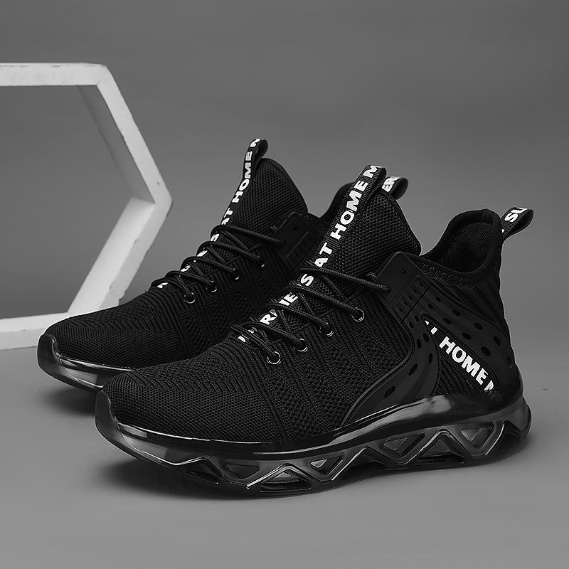 High-top Men's Shoes Blade Shoes Large-size Shoes Socks Shoes New Thick-soled Heightening Shock Absorption Running Casual Sports Shoes