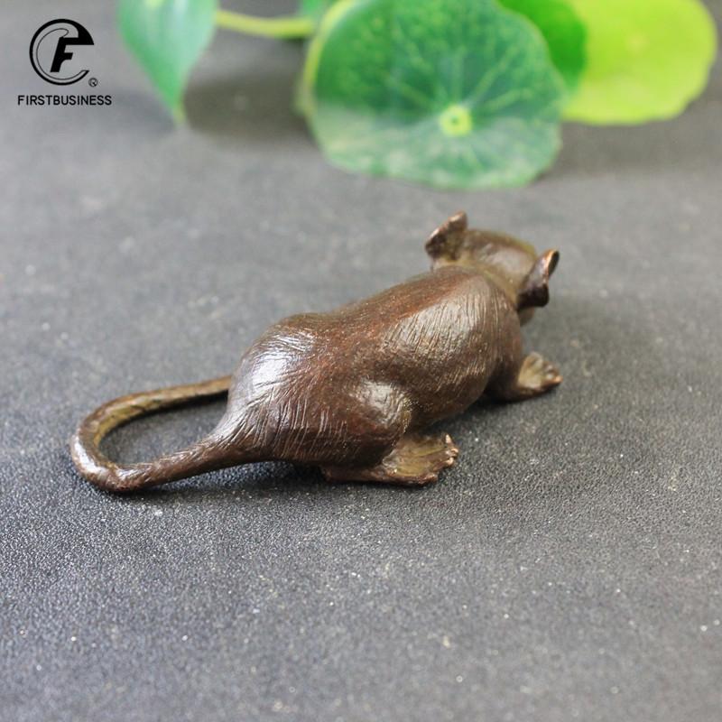 Heavy Brass BIG Rat Mouse Figurines Animal Statue Home Desktop Ornament Office Decor Fish Tank Accessories Artificial Landscape