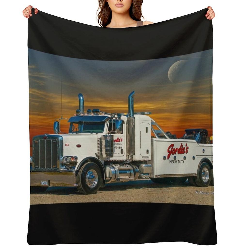 Tow Truck Throw Blanket Furry Vintage Weighted Decorative Sofa Blankets