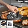 Cast Iron Steak Burger Press Round Rectangular Uncoated Heavy-Duty Meat Press with Handle for Outdoor Grill Food Cooking Tools