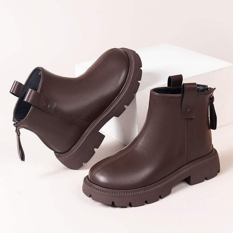 

Girls boots 2025 new autumn and winter children s short boots Martin boots baby girl leather boots fashion versatile single boots autumn 37 yards inner length 22.6cm
