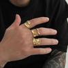 SHIXIN 3 Pcs/set Punk Chunky Irregular Rings for Men Women Geometric Adjustable Liquid Metal Open Finger Rings Statement Jewelry