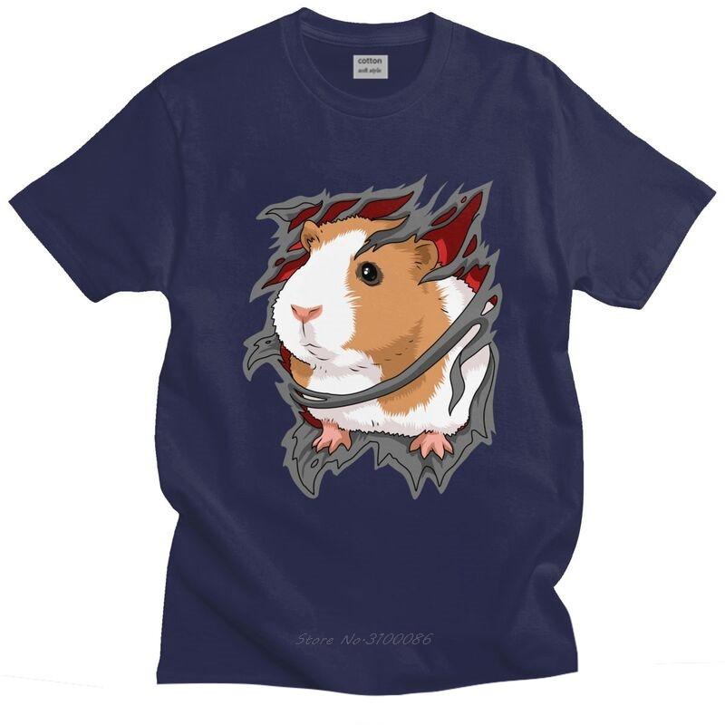 Cute Guinea Pig Pet Tshirts Unisex Short Sleeves Summer T Shirt Classic Animal Tshirt Loose Fit Soft Cotton Tees Apparel