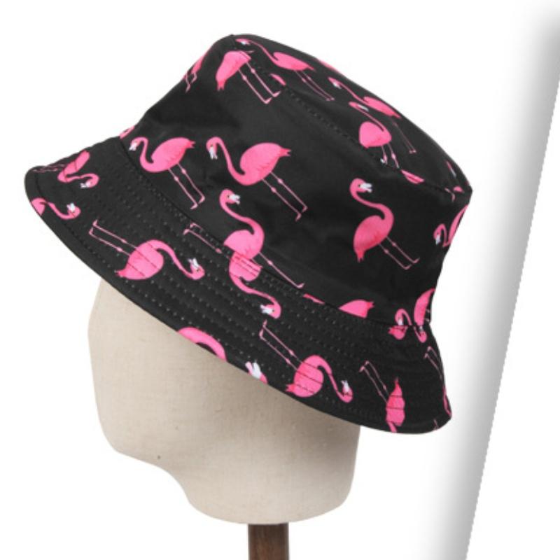 Hat Versatile Style Flamingo Print Womens Sunshade Fishermans Hatscaps