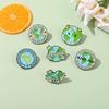 Green Circle/Heart-shaped Brooch Care for the Earth Lapel Pin Cartoon Enamel Pin