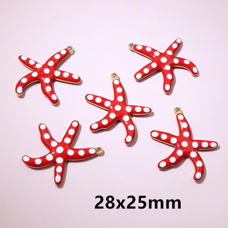 10pcs 2-Sizes Stainless Steel Starfish Charms Pendant Enamel DIY Jewelry Making Accessories Findings Bracelet Necklace Earrings