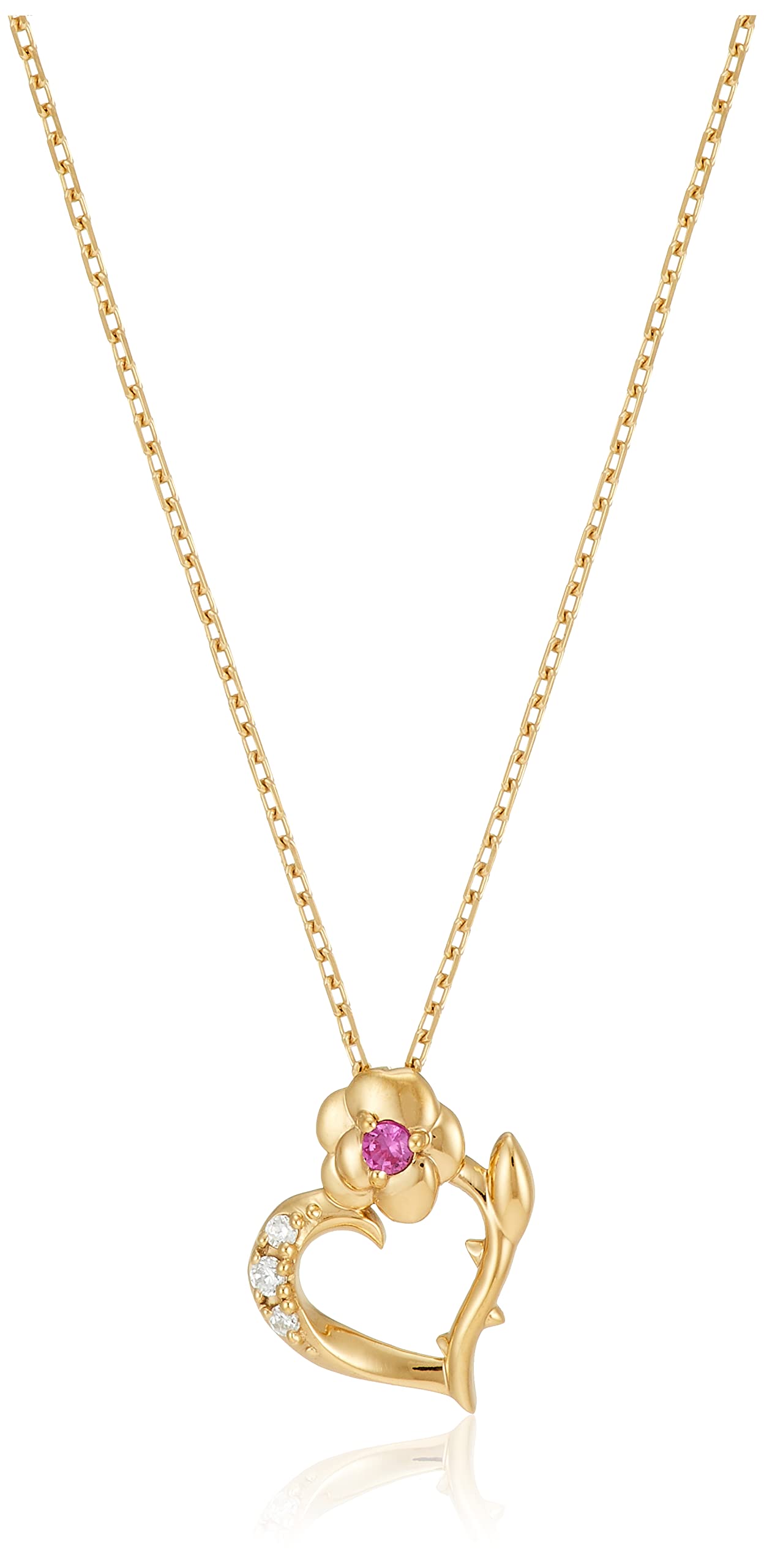 

Estelle Disney Beauty and the Beast Silver Yellow Gold Plated Synthetic Ruby Necklace (0772-2145-0019-0000)