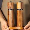 Acacia Wood Pepper Spice Mill Refillable Adjustable Coarseness Pepper Salt Grinding Bottle Portable Household
