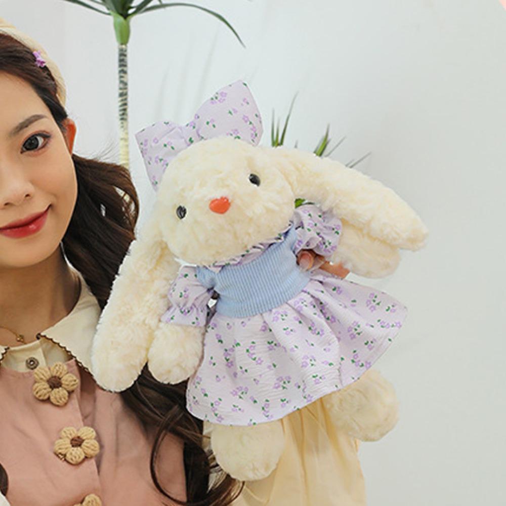 Cartoon Animal Animal Dressed Bunny Doll Colorful Dress Rabbit Soft Doll  Kids Boy Girl