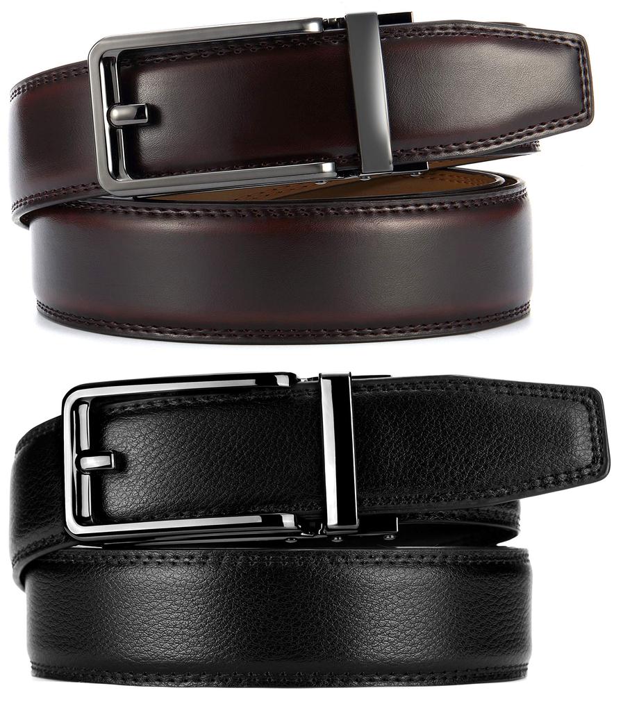 CHAOREN Set of Business Plus Continuously Perfect for Gift for Box Included Men's Two-Piece Belts, Sizes, Auto-Lock, Adjustable, Suits, Men,