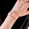 Thin New Style Red Black Handwoven Pigeon Blood Stone Bracelet Stackable Minimalist Jewelry Women