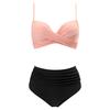 Costume da bagno bikini push up da donna costumi da bagno solidi sexy costume da bagno floreale femminile costumi da bagno increspati XL bikini a vita alta donna