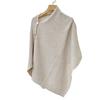 Ladies' Fashionable Knitted Shawl Cape With Buckle Yarn Plaid Scarf, Women's Versatile Warm Plain Weave Shawl