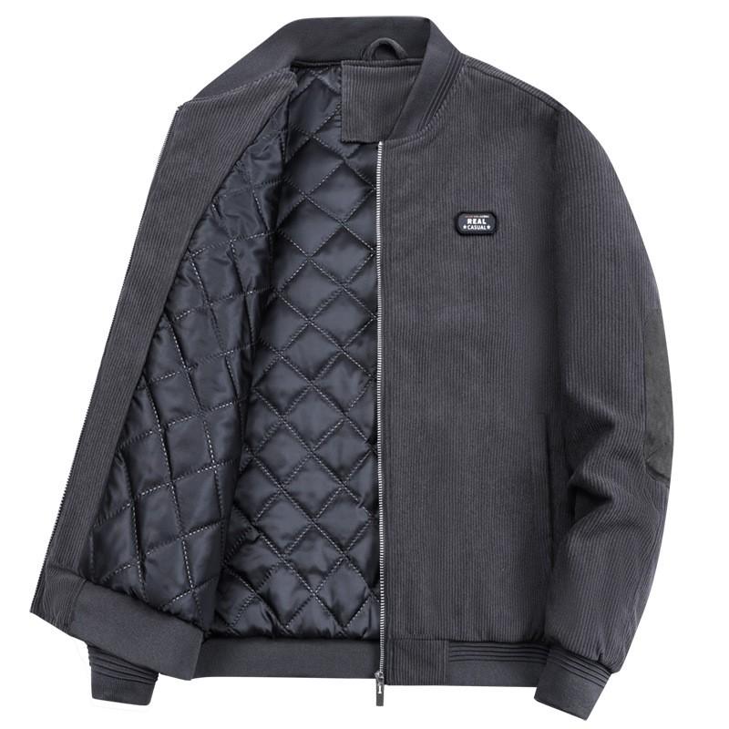 Mens Corduroy Winter Jacket Thick Warm Short Workwear Style Casual Outerwear Youth