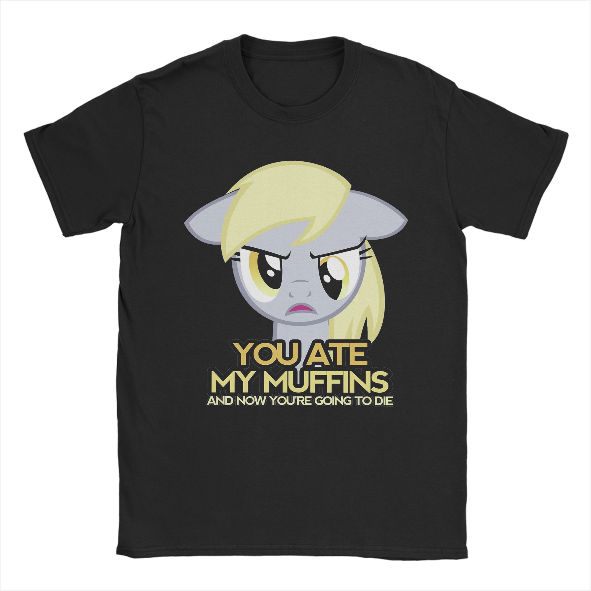 

Футболка Derpy Muffins Hooves для чоловіків жінок чиста бавовна смішні футболки круглий комір поні дружба це магія одяг оригінал S