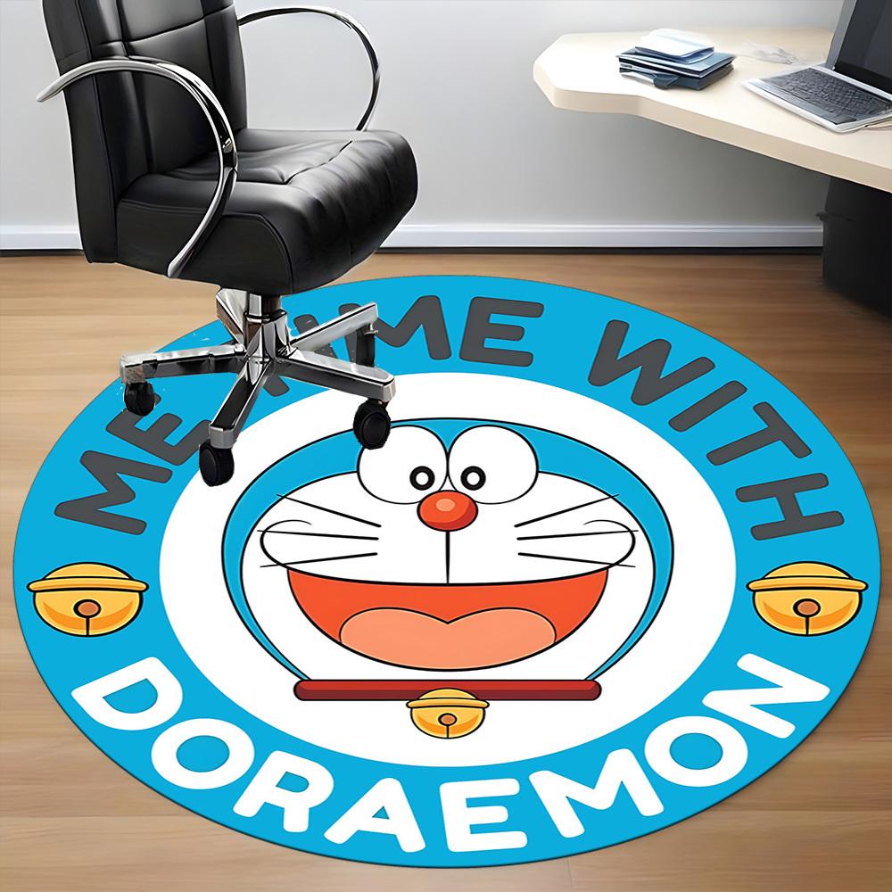 Doraemon Office Round Area Rug, Indoor Mat Suitable For Office,Bedroom Living Room Home Decor, Room Deco A0908175