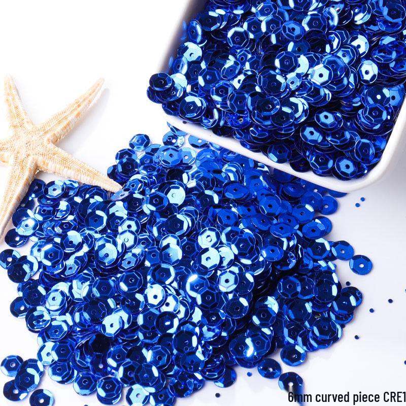 6mm Iridescent Silver Sequins: Laser Embossed Curved Pieces for DIY Embroidery, Wedding Dress Accessories, and Craft Ornaments.