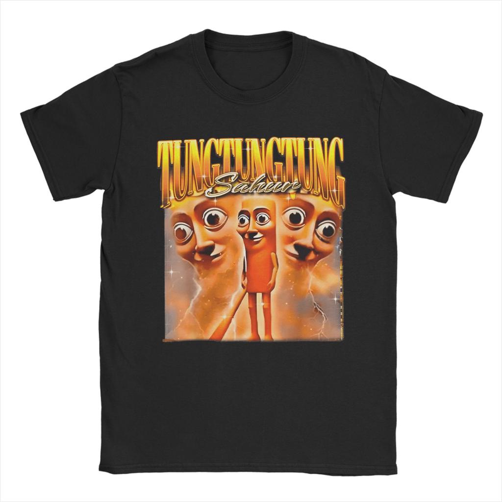 Women Men Humor Tung Tung Tung Sahur Funny Meme Italian TShirts for Men  Awesome 100 Cotton Tee Shirt Short Sleeve T Shirt
