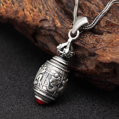 Accessoires polyvalents rétro et populaires pour hommes et femmes, collier boîte Gawu, mantra à six caractères, pendentif malédiction Lengyan