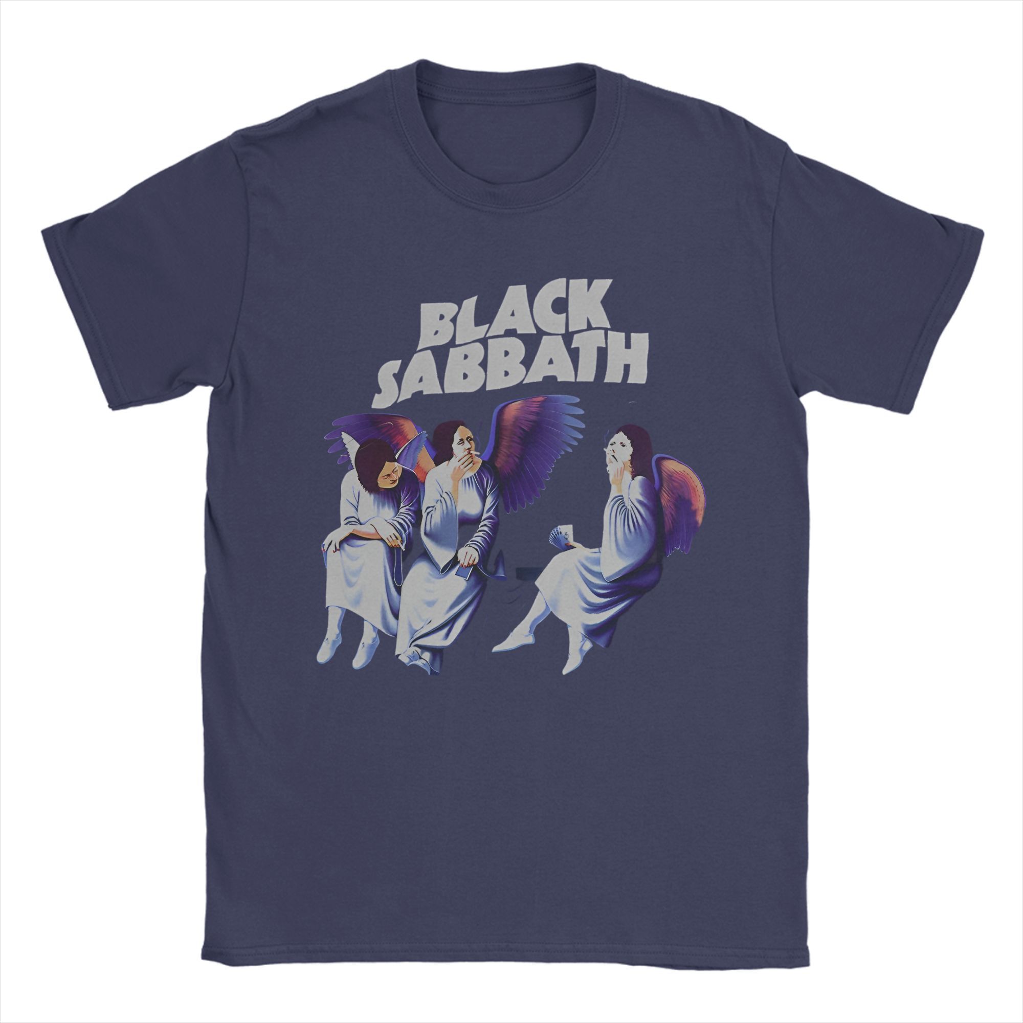 

Men s Black Sabbath Heaven And Hell T-Shirts Cotton Tees Beach Street Style Short Sleeve T Shirt O Neck Loose Tshirt Plus Size 2XL