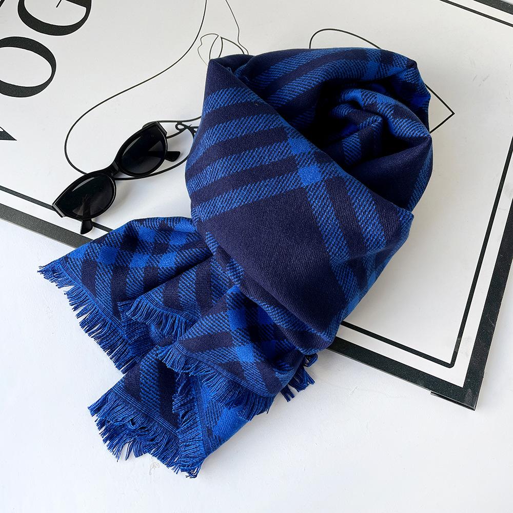 

Versatile Premium Plaid Scarf Classic British Plaid Women s Autumn and Winter Imitation Cashmere Thickened Warm Scarf Large Shawl 194*65cm