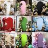 Wedding Arch Cover Pink Spandex with Lights U Top Backdrop Stand for Photographic Background Birthday Party Decoration