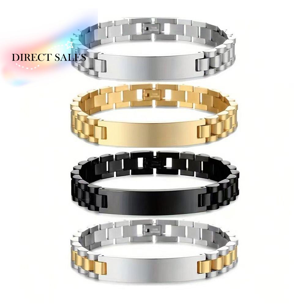 High Polished Stainless Steel Bracelet 10MM -15MM Smooth Wrist Bangle for Men Comfortable To Wear Round Metal ID Bracelet