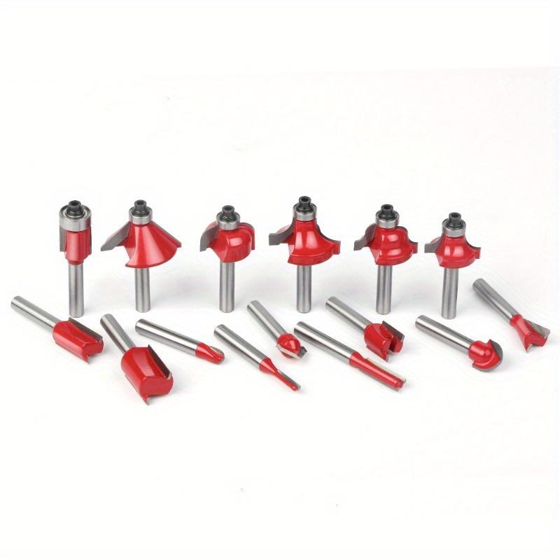 

15 шт. 1/4 дюйма, набор фрез, прямая фреза для резки дерева, карбид вольфрама, деревообработка