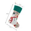 New Burlap Embroidered Snowman Christmas Stocking & Candy Gift Bag