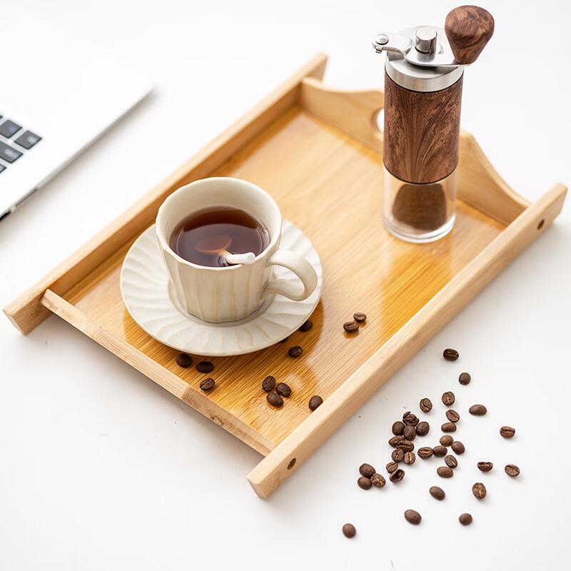 Xuanrun Rectangular Bamboo Serving Tray with Handles