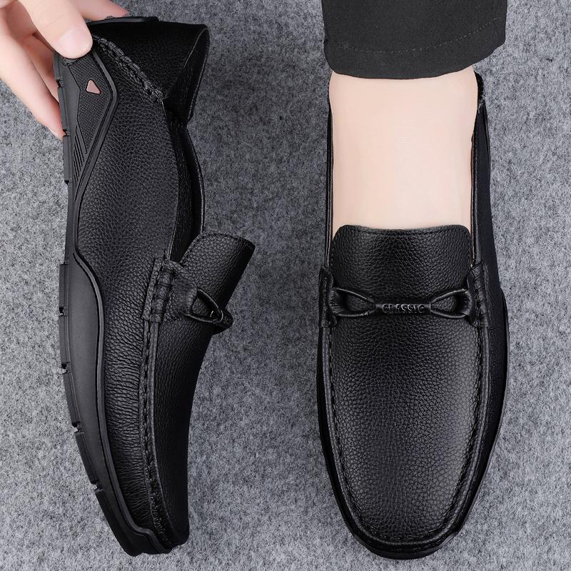 Mode Luxusmarke Herren Echtleder Freizeitschuh Sommer Neue Mode Handgefertigte Slipper Freizeitliche Flats Rutschfest Tragbar Sneakers Schuhe