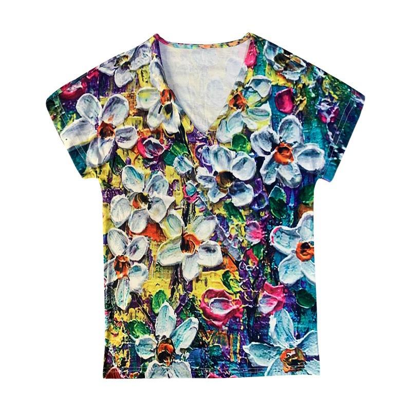 Women's Creative Pattern Short Sleeve Top Streetwear 3d Print T-shirt for Women