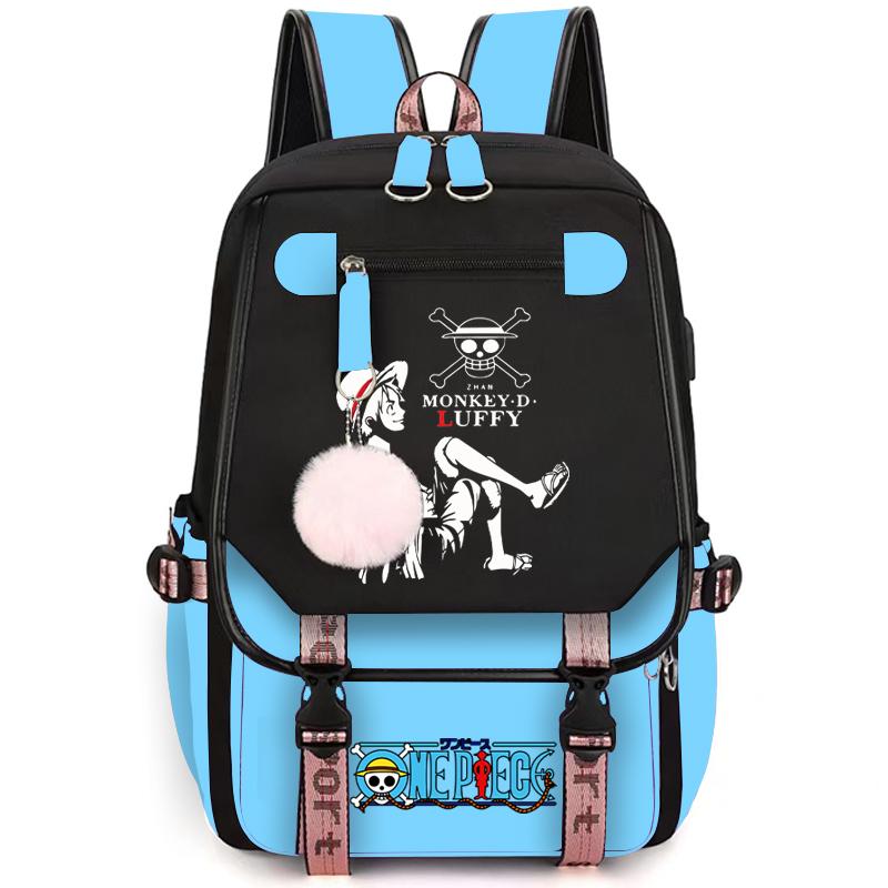 Anime One Piece High Quality Female Backpack Waterproof Knapsack with Ligh Tweight Book Bag for Kid Gifts Men Women Travel Bag Leisure Bag Rucksack