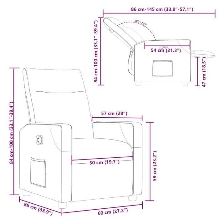 VidaXL Fauteuil inclinable Gris foncé Tissu, fauteuil, fauteuil inclinable TV, poussette, fauteuil inclinable pour personnes 4104810