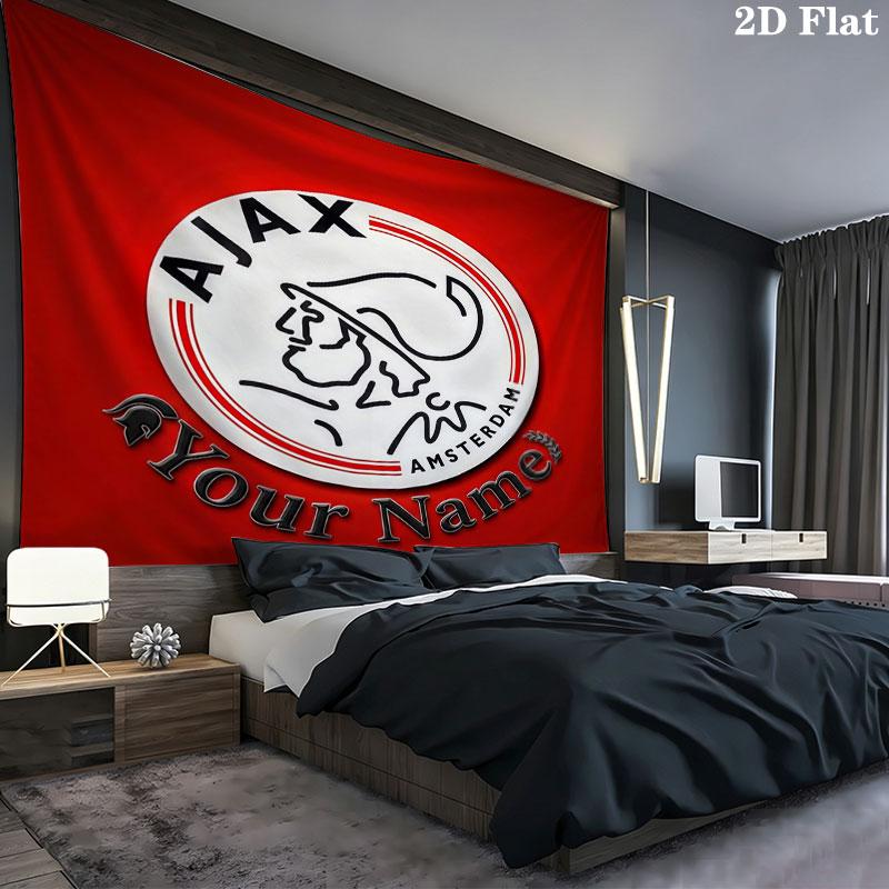 AFC Ajax Custom Name Wall Tapestry Aesthetic Wall Hanging Printed Fabric Blanket Decorative Tapestries for Bedroom Living Room Home Decor