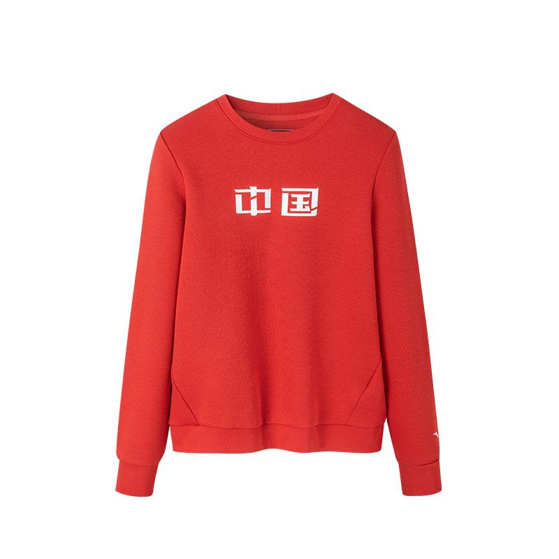 Anta Удобная повседневная спортивная толстовка с круглым вырезом и длинным рукавом, женская толстовка Classic-Red 162247713S-1 XXL