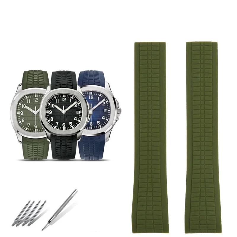 Silicone Rubber Strap For PP Patek Philippe Grenade AQUANAUT Series 5167A/5168G Watch Strap Accessories  21mm