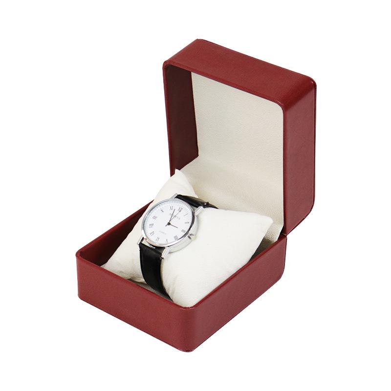 In Stock High-Grade PU Leather Watch Box with Round Corner Flip-Top for Mechanical Watches