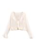 European & American Style Women's Chiffon Shirt with French Lace-up Waist, Embroidered Ruffles, and Long Sleeves