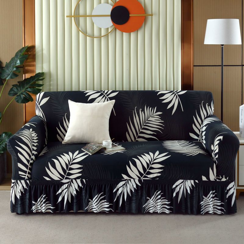 1pc Stretch Sofa Slipcover, Sofa Cover with Skirt, Couch Cover Furniture Protector, for Bedroom Office Living Room Home Decor