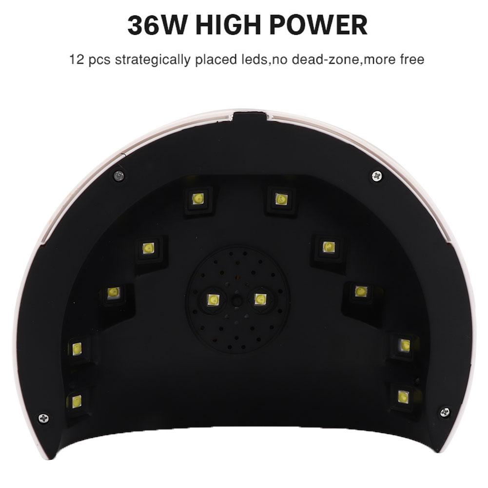 36W Intelligent Timing UV Gel Lamp Nail Curing Machine Nail Polish Dryer Manicure Tool